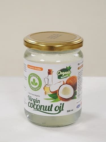Mason Original Virgin Coconut Oil _ 500ml wide mouth glass jar _